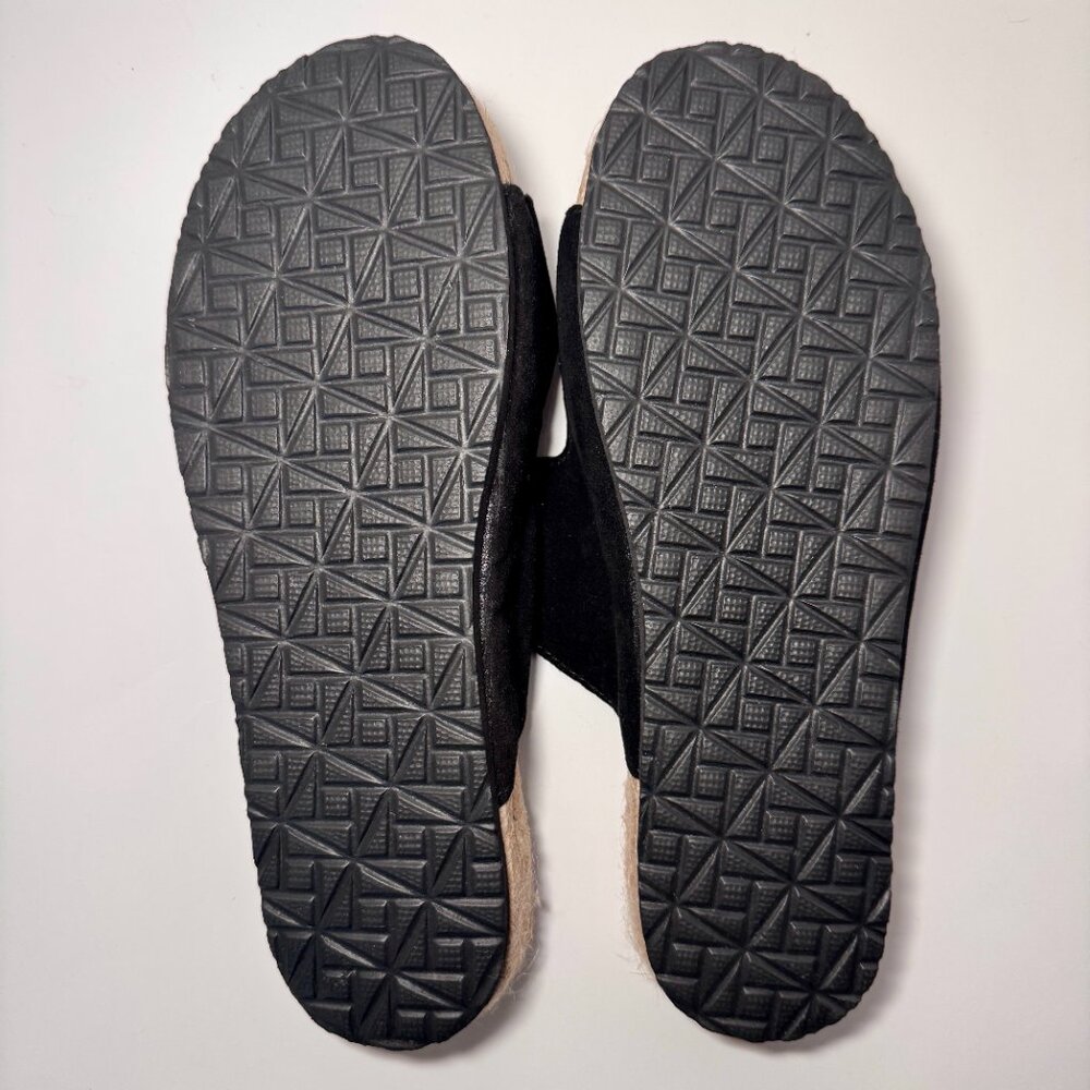 Haute Hippie Size 8.5 Nikki Suede Sandals with Double Strap, Woven Slide - Picture 3 of 11